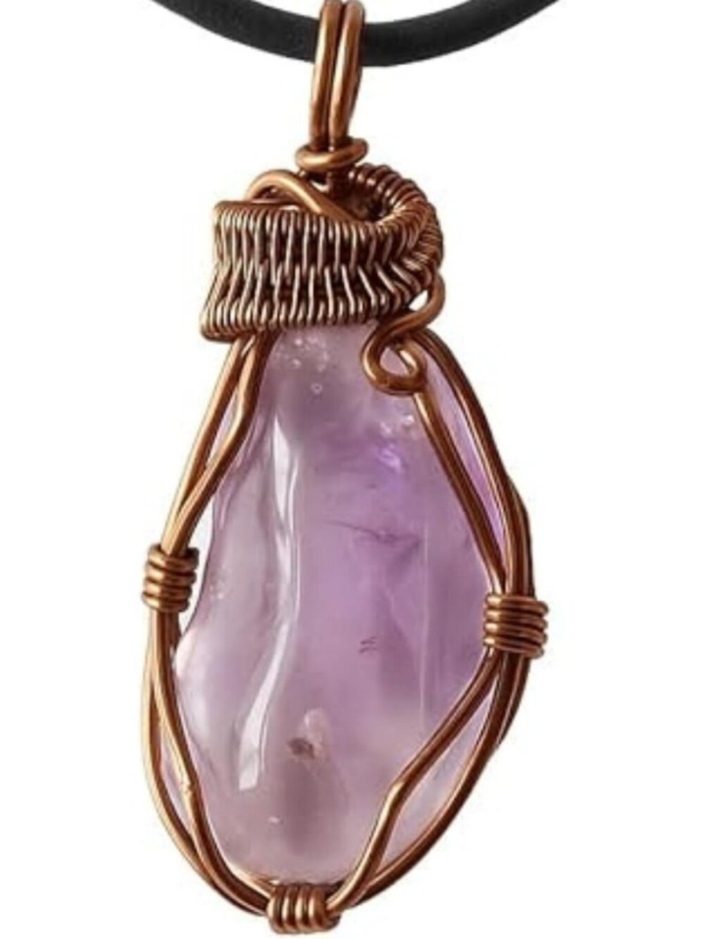 Men's Birthstone Gemstone Necklace - Antique Bronze, 24" Leather Cord, Unique